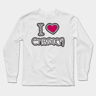 I Heart Embroidery Long Sleeve T-Shirt